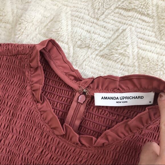 Amanda Uprichard Rhiannon Smocked Dress in Sienna - Picture 5 of 5